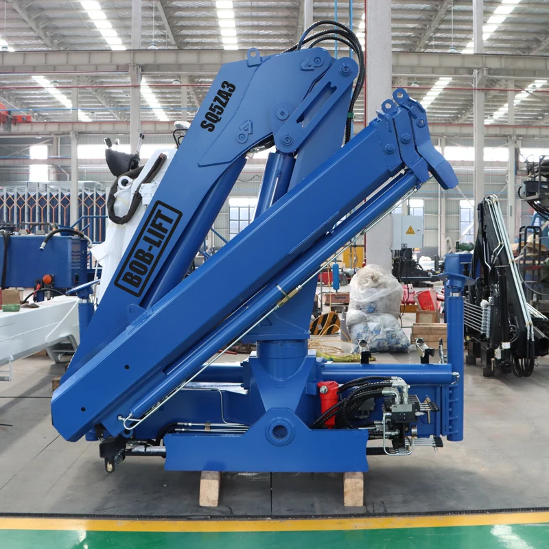 Bob-Lift 5 Ton Truck Mounted Crane Hydraulic Mobile Lifting Crane Knuckle Boom Crane Manipulator For Sale