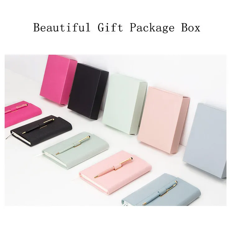 A5 A6 Luxury Beautiful Leather PU Cover Korean Pocket Diary Notebook Planner For Girls Creative Notepad Stationery