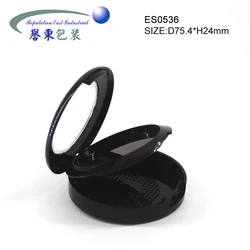 User friendly round double layer festival Wet & Dry Pressed Powder Compact Packaging Case with window