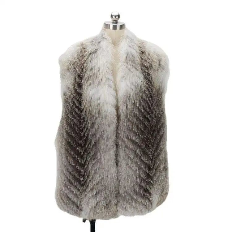 New Fashion Winter Jacket Woman with Pocket Wholesale Women Fluffy Fox Fur Jacket
