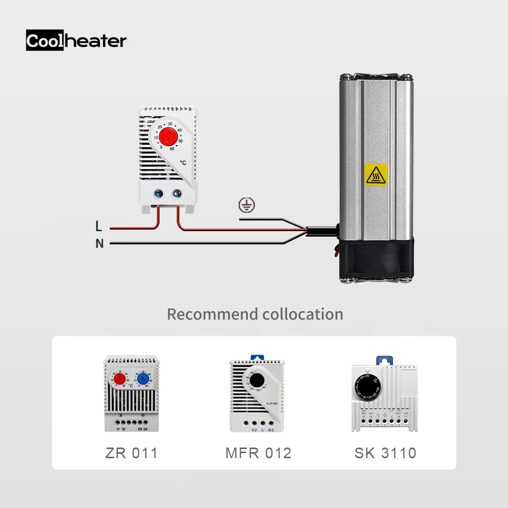 2022 Din Rail 150W Smart Thermostatic PTC Heater With Fan