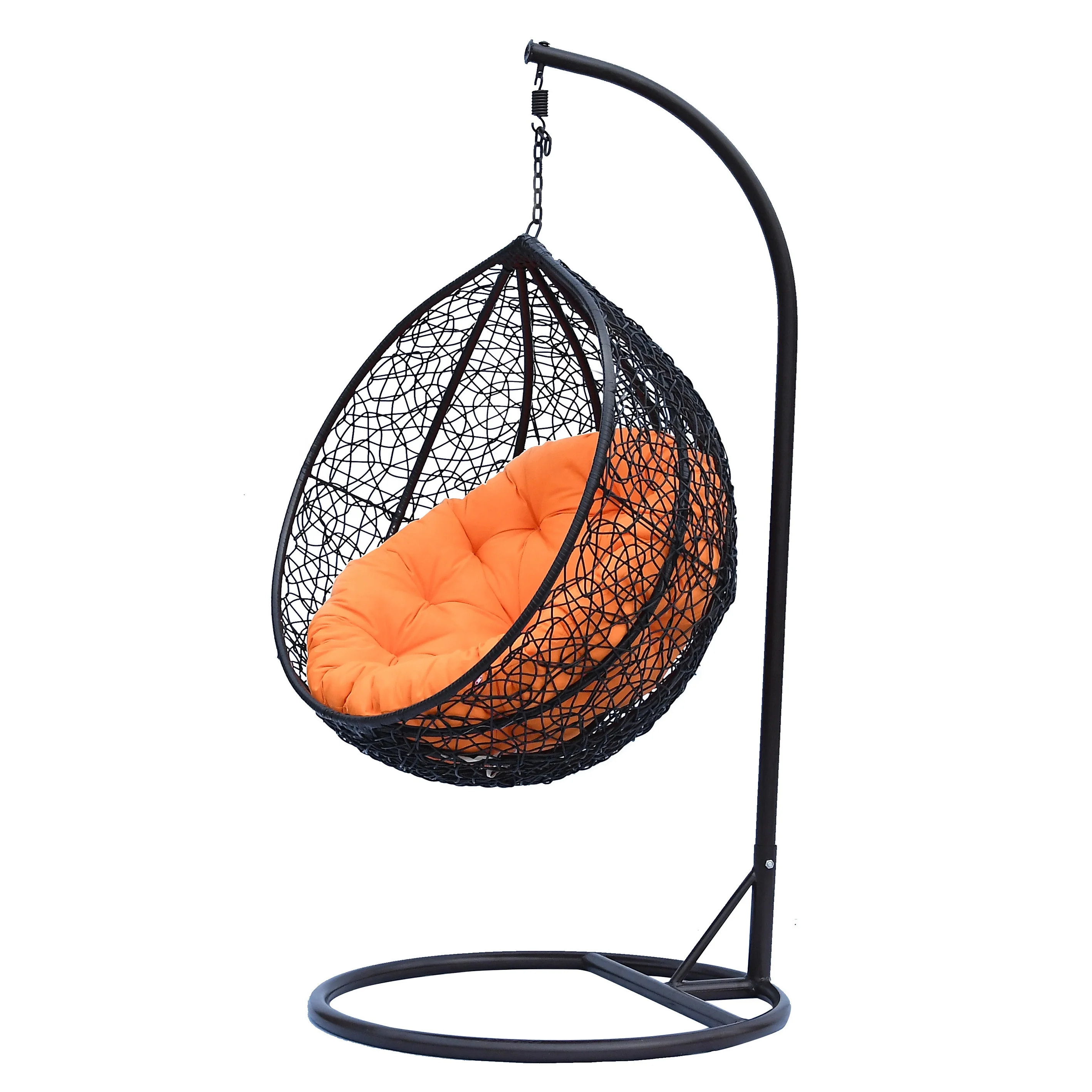 Rattan Outdoor Patio Swings Chair Wicker Adult Hanging Hubble Chair Hanging Egg Chair With Stand