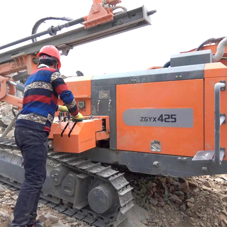 pneumatic DTH drilling crawler dth drilling machine ZGYX 425 hole depth 30m  machine ZEGA Kaishan machine