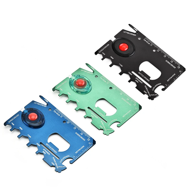 11 in 1 Stainless Steel Credit Card Wallet Tool Survival Pocket Knife Tool Tactical Multitool Card Multi Purpose Camping Tools