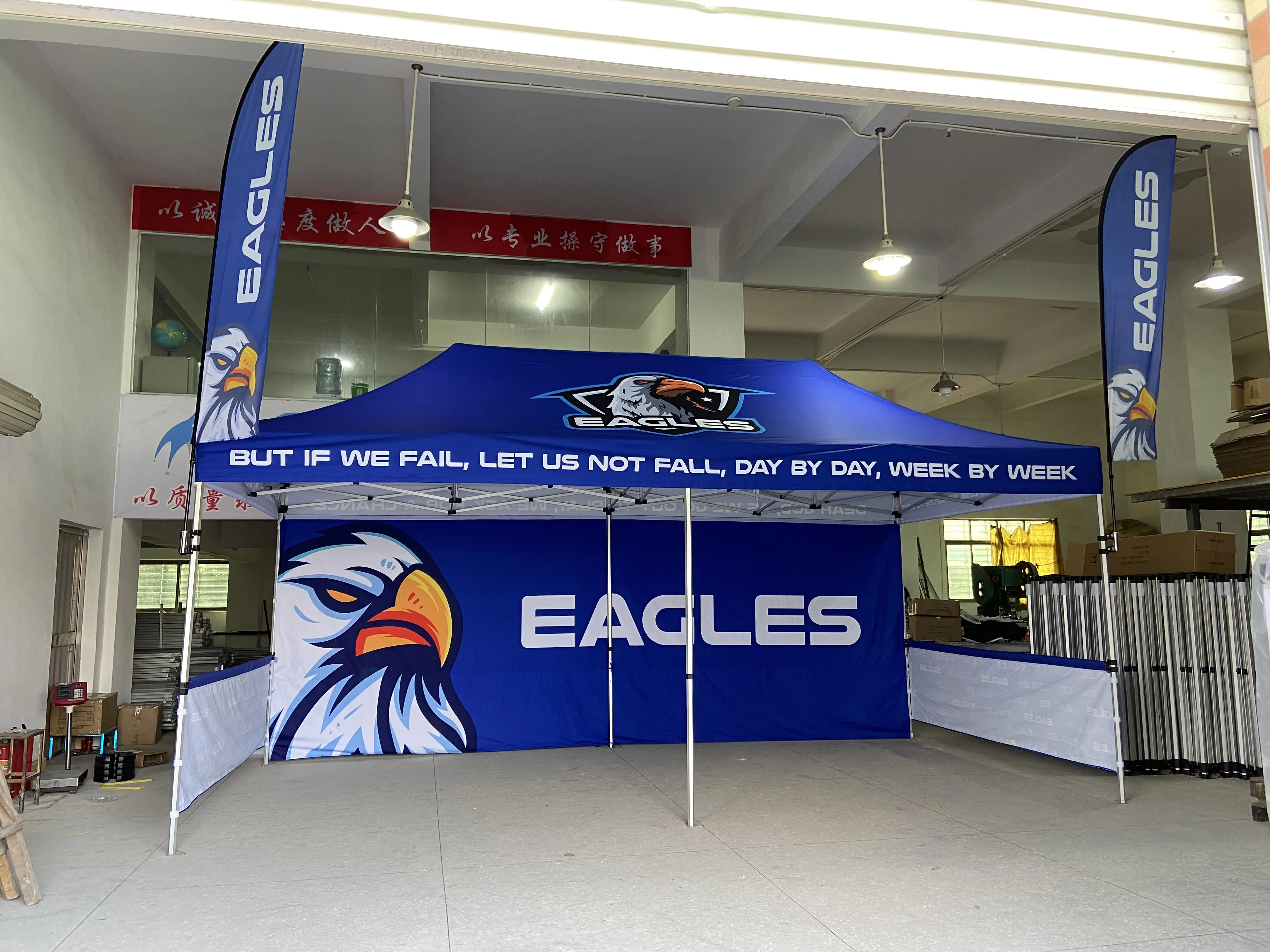 3x6 meters advertisement canopy logo printing tent with flags