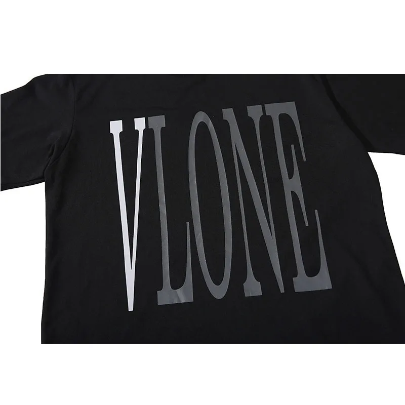  New High Grade Men T shirt Vlon Reflective Big V Printed Diamond Unisex Short Sleeved Lone Shirt