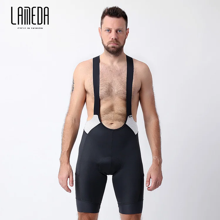 LAMEDA Directly Ship Black Multi Pockets Cycle Bib Cycling Shorts Wholesale