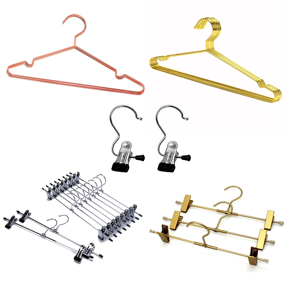 Golden Metal Clothes Shirts hanger with Groove Strong bearing capacity Coats Suit Hanger, clothes cabide hanging rack hangers