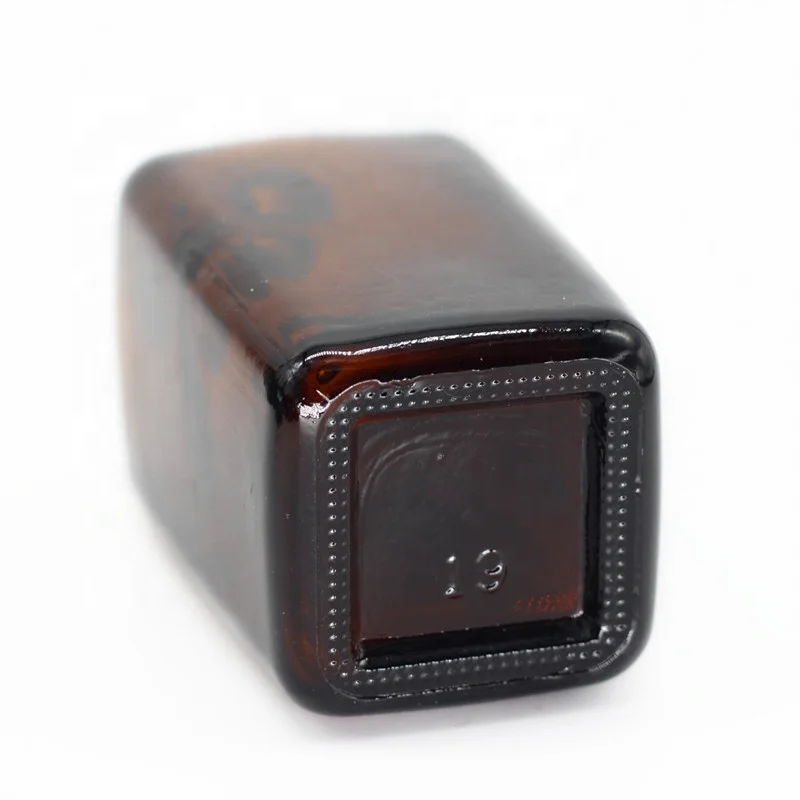E liquid 30ml 100ml amber color square shape glass bottle with measured glass dropper
