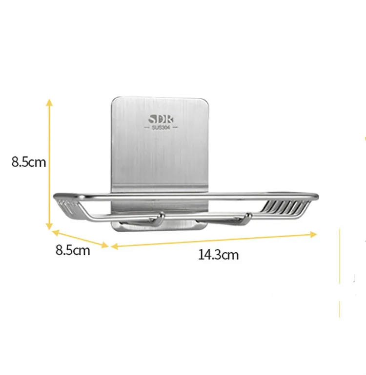 Bathtub Bar Soap Accessories Metal Stainless Steel Wall Mounted Magnet Soap Rack Dish Sucker Magnetic Soap Holder
