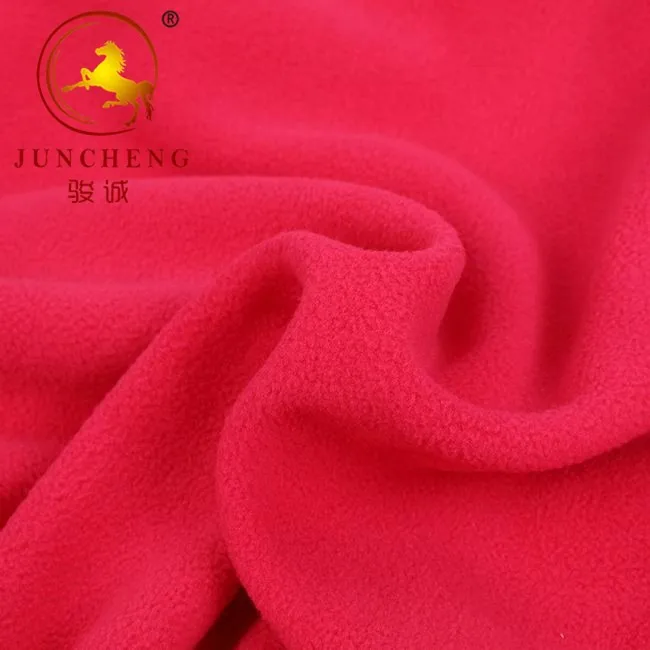 Solid color 180gsm loop knitting 100 polyester polar fleece fabric