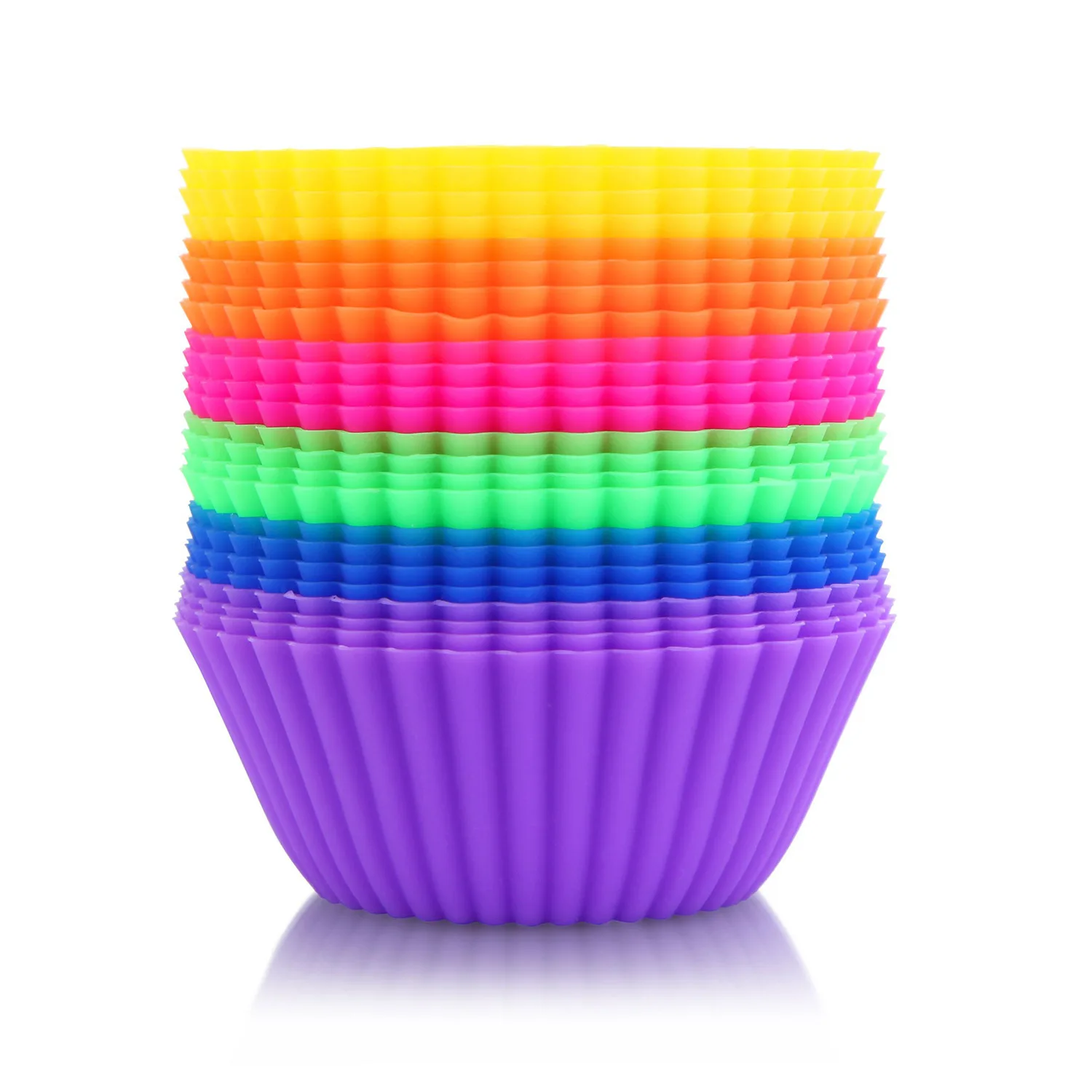 BPA free silicone  non-stick cupcake liners 24 cake cups baking muffin cup mold