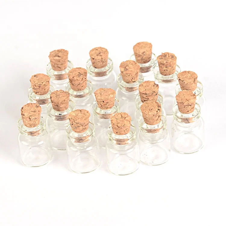 Wholesale glass vials for seed flower matches packaging empty glass bottle with cork tip stoppers