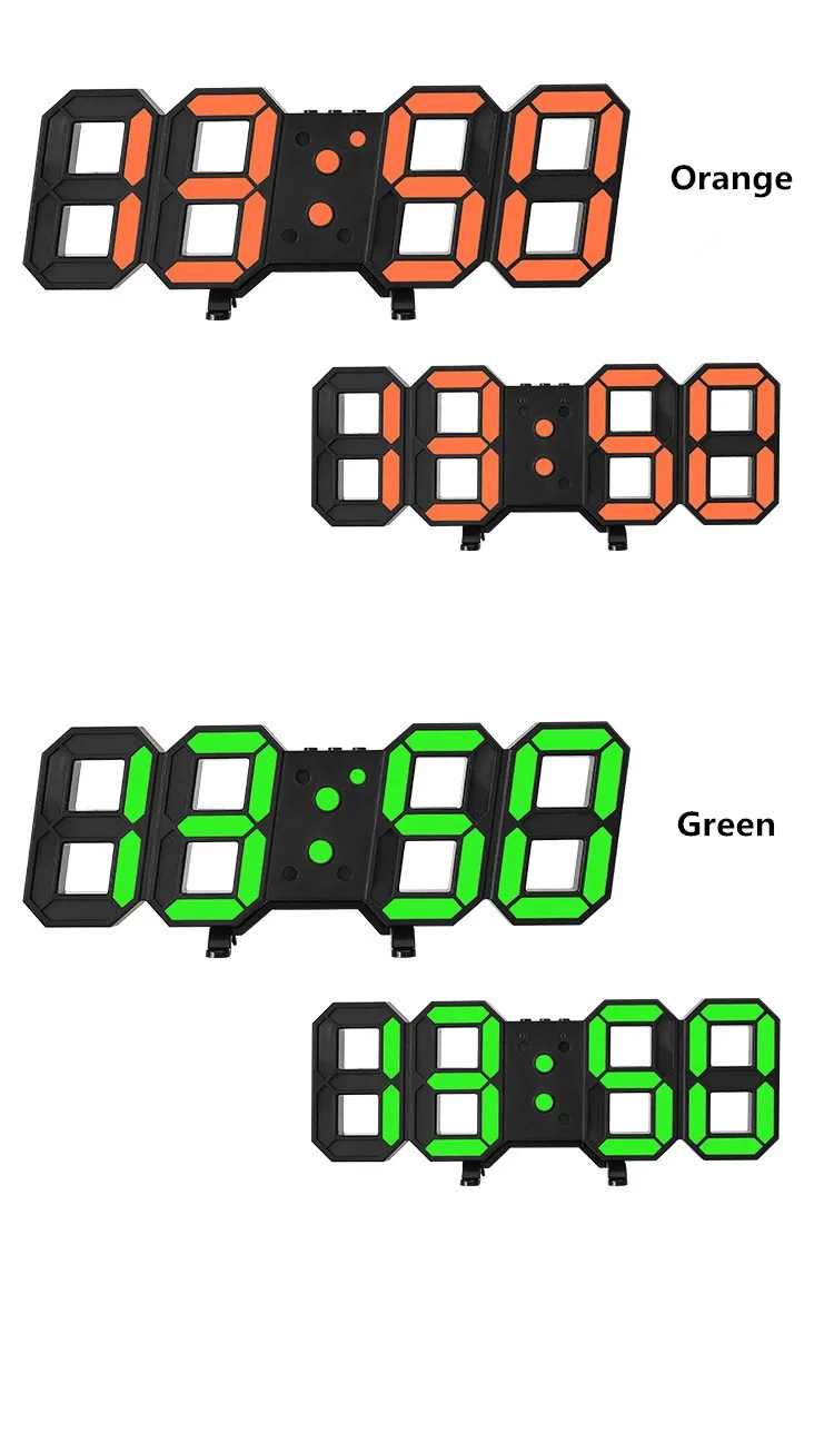 LED Electronic Digital Clock Creative Large 3D Remote Control Wall Clock