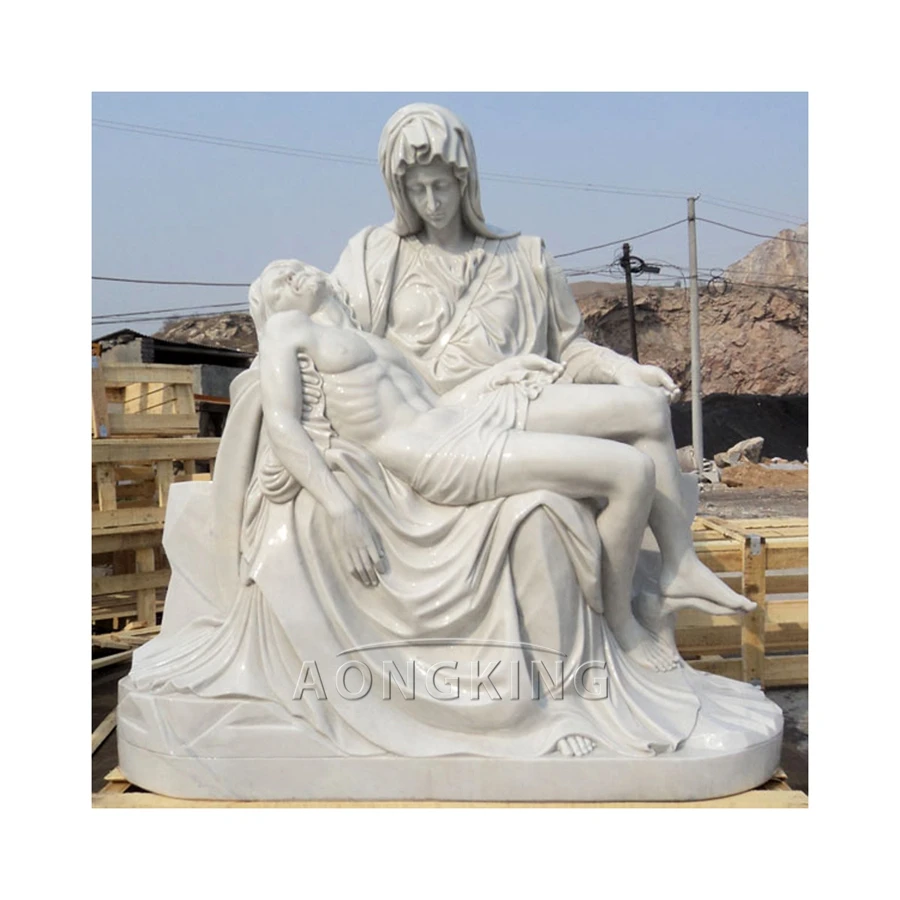 Outdoor Religious White Marble Holy Family Virgin Mary Child Jesus st joseph statue catholic