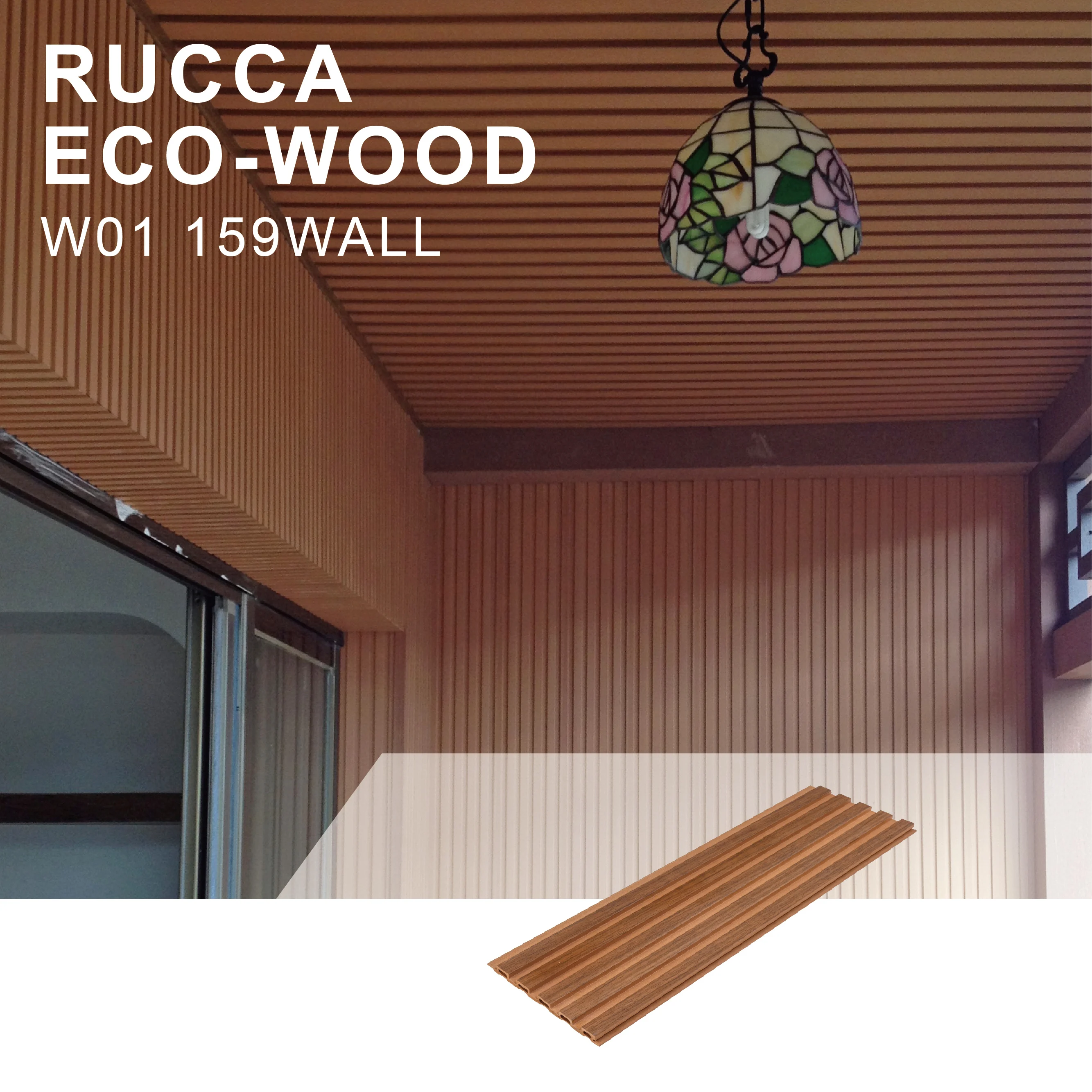 Foshan Rucca Factory Price Wpc/wood Plastic Composite Decorative Interior(hotel/restaurant/hospital/home) 159*10mm Wall Paneling