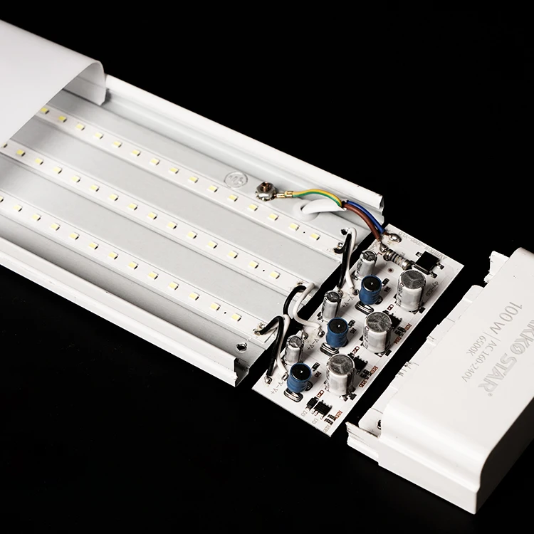 AKKO STAR High Brightness White AC180-240v/50HZ 100W 1200mm 6500K PC Cover LED Dust Proof Light Fixture Tube
