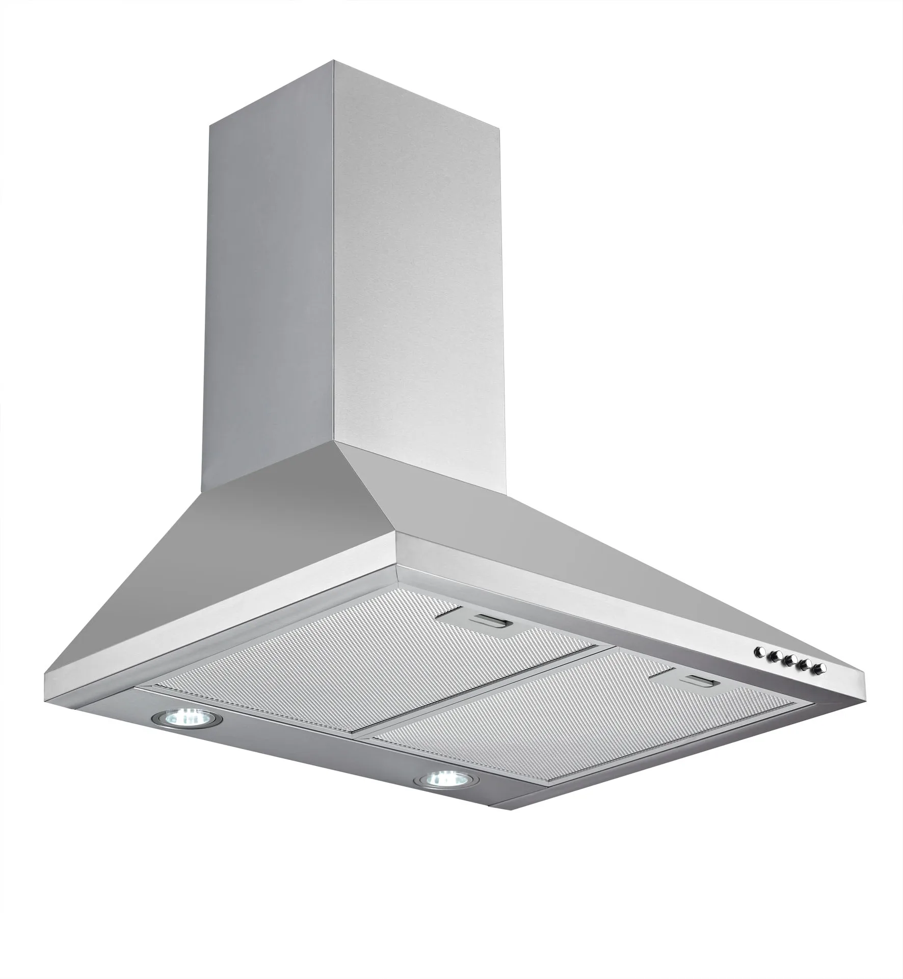 Commercial wall mounted stainless steel kitchen range exhaust hood restaurant vented cooker hood