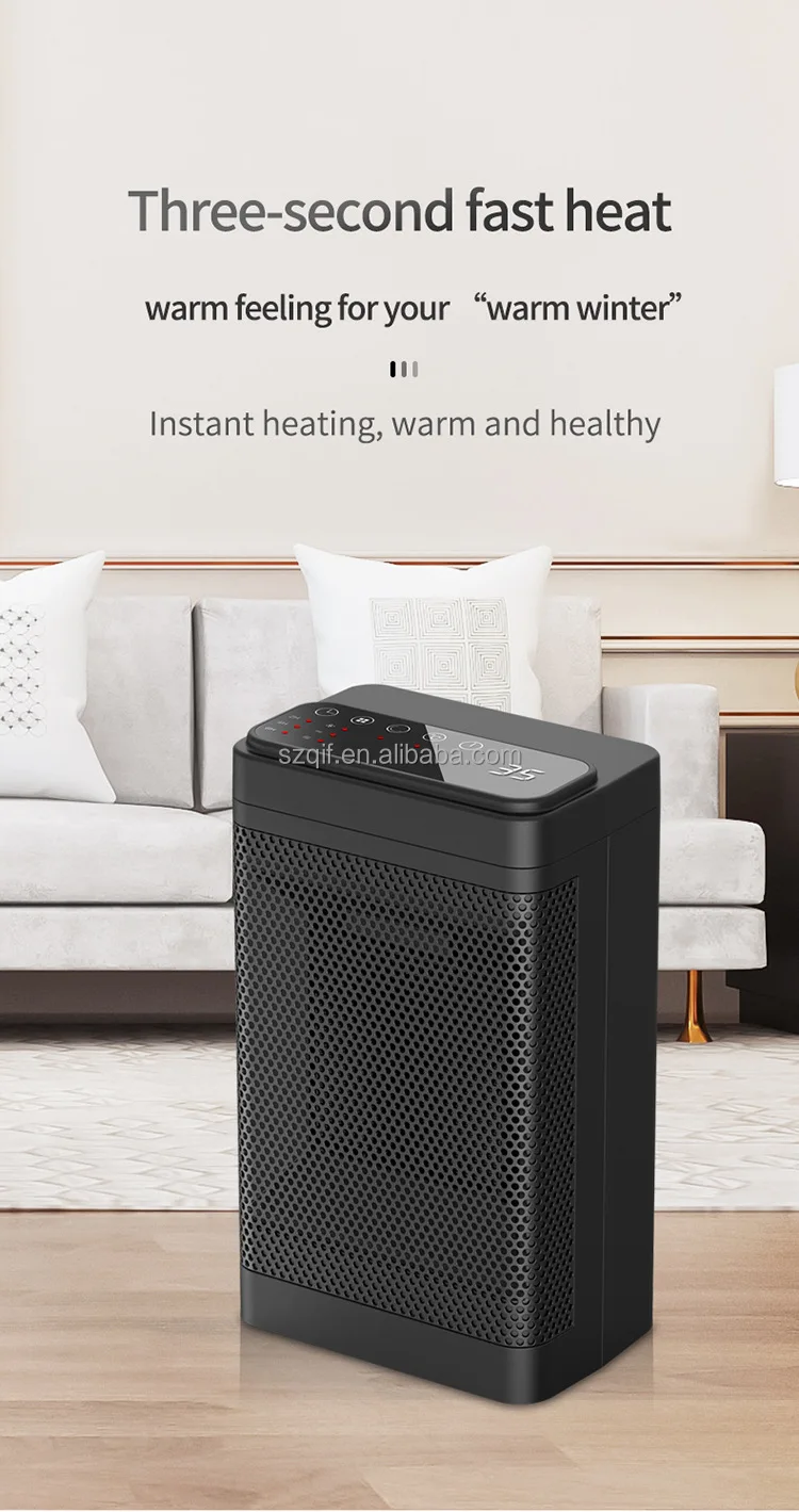 Portable 1500W 3 Gears Heater Rechargeable Space Heater Fan PTC Personal Desk Warm Heater for Home Dormitory