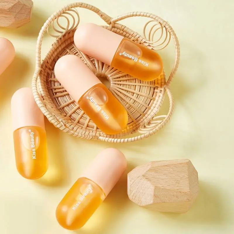 Прозрачная капсула Kiss Beauty, жидкость для увеличения объема губ, безопасный натуральный длительный увлажняющий крем, масло для губ