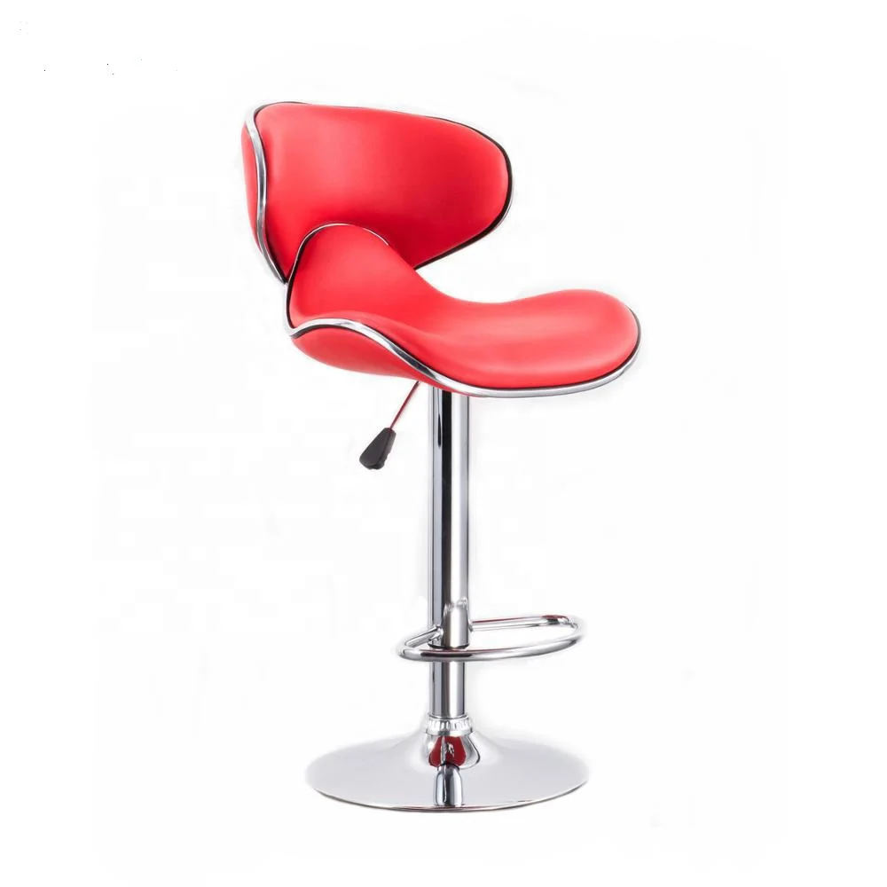 Reasonable price high quality black vintage adjustable commercial bar stool with soft cushion leather seat with high top back