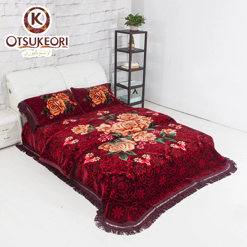 ATE New design korean style polyester Saudi arabia market 8kg one ply printed bedding set