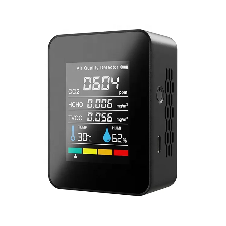Household Indoor TVOC HCHO CO2 Meter 5 en 1 CO2 Medidor Real Time Reading Hot selling Air Quality Meter