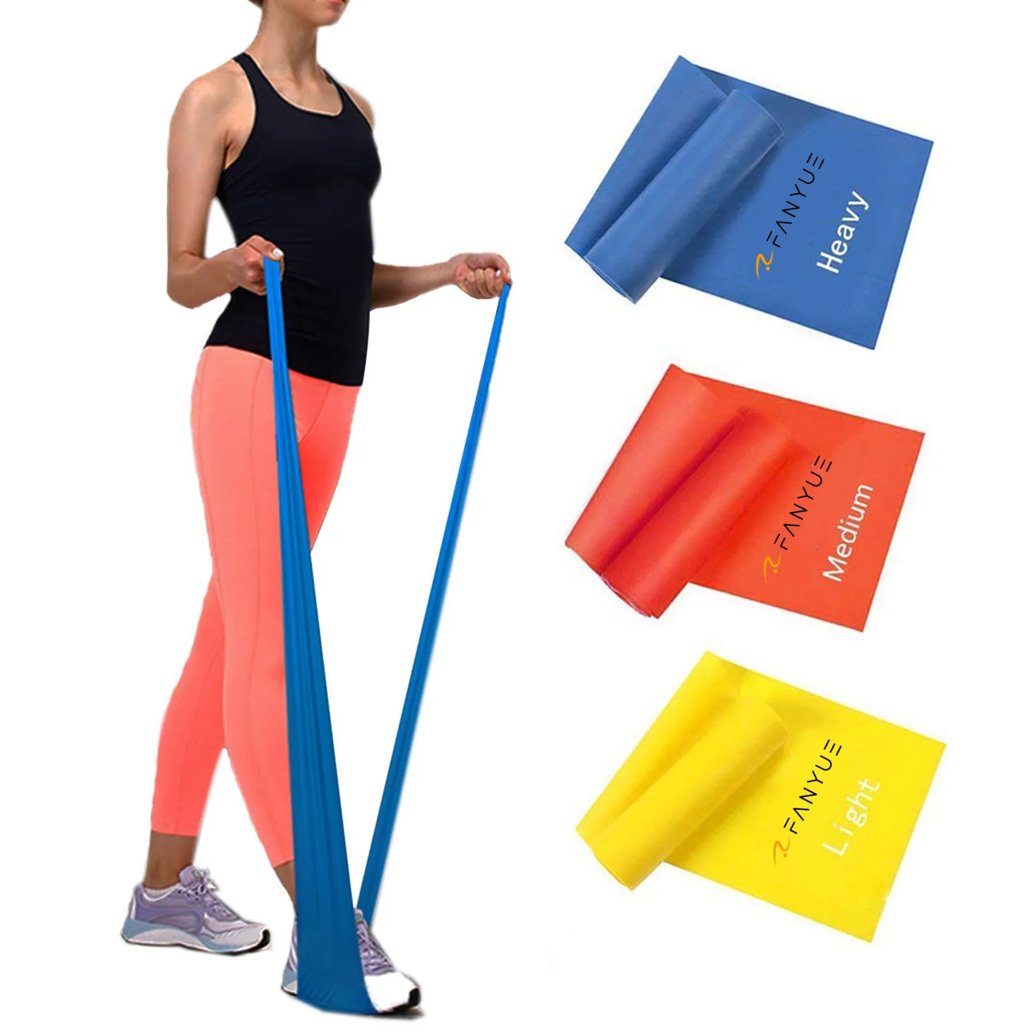 TPE / Latex yoga band, Exercise Rubber resistance band, Workout fitness theraband