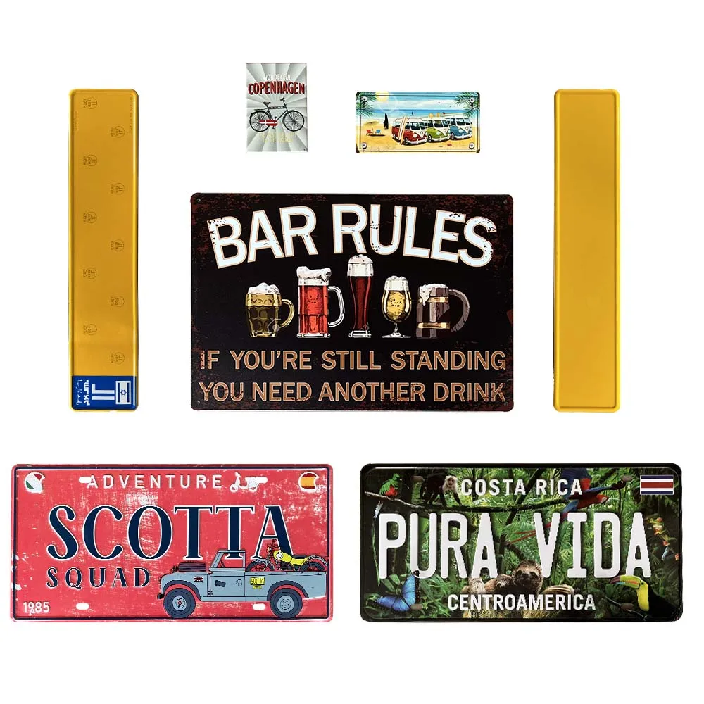 HCSP Customizable Acrylic Reflective Vehicle Number Stickers and Printable Car License Plate