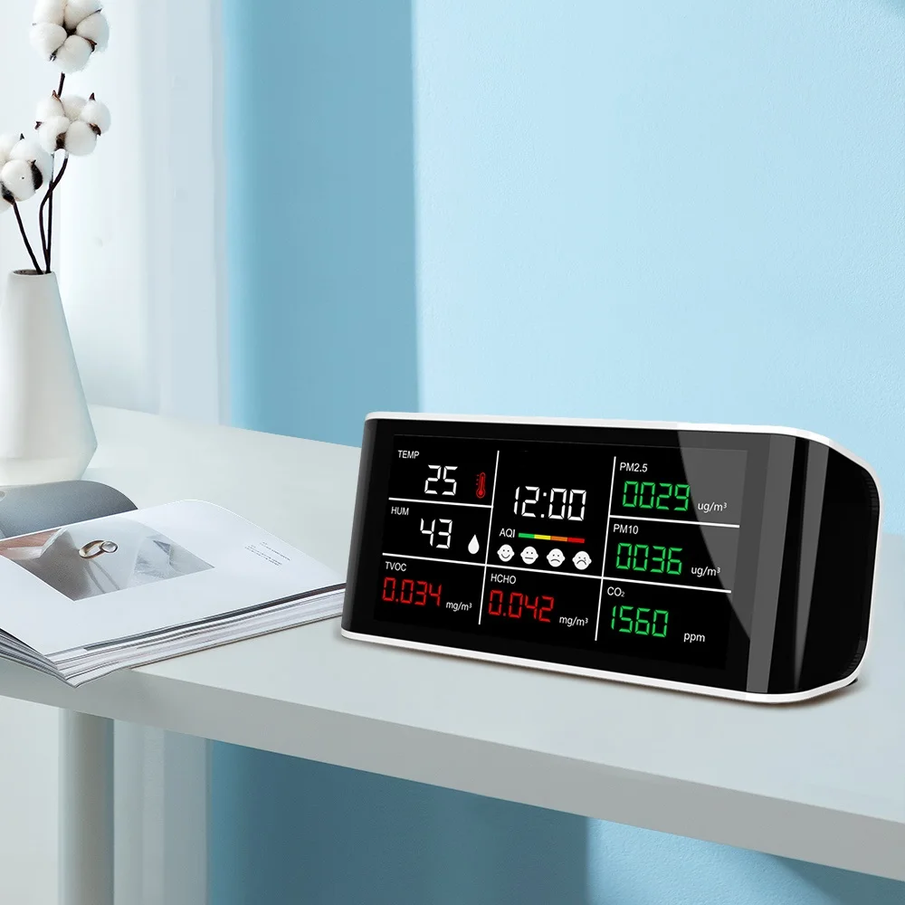 Новый цифровой монитор CO2 качества воздуха PM2.5 детектор pm2.5 тестер PM TVOC HCHO метр Япония