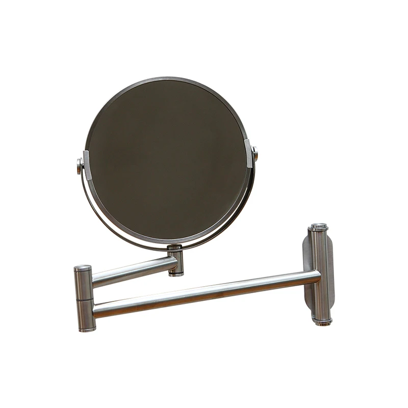 Luxury Customized Shower Room Foldable Stainless Steel Wall Mounted Magnifying Hanging Round Makeup Mirror