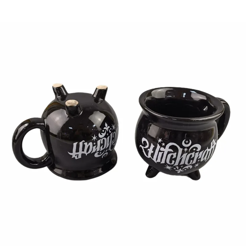 Magic Witch Cup Crucible  Potion  Black Ceramic Mug Magic Coffee Cup
