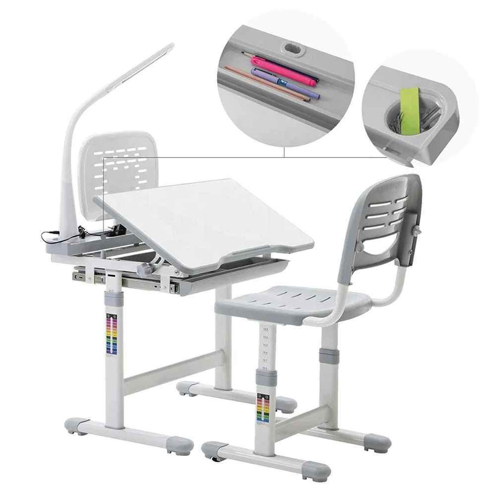 Children Desk and Chair Set Height Adjustable Kids School Student Study Table