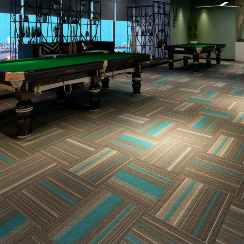 Manufacture Square Alfombra Heavy Traffic modern pattern Nylon Carpet Tiles Modular Office Commercial Carpet Tiles 50x50