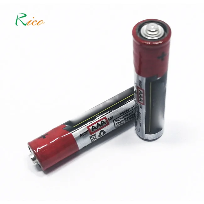 Hot sales factory produce heavy duty zinc carbon shrink package aa R6 UM3 aaa R03 UM4  batteries for Remote Control