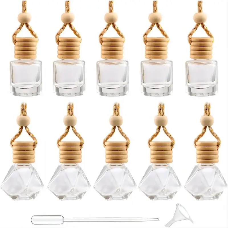 5Ml 10Ml15ml Polymer Clay Car Hanging Perfume Bottle Air Freshener Car Diffuser Glass Bottles