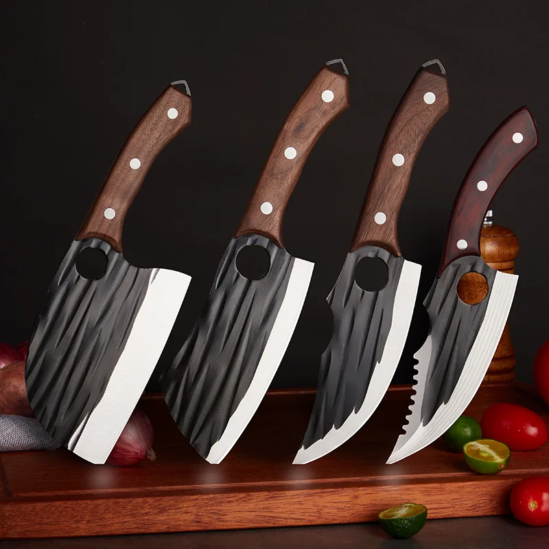 Лидер продаж нож Викинг ручной Кованый мясника для резки мяса шеф-повара с ручкой из розового дерева