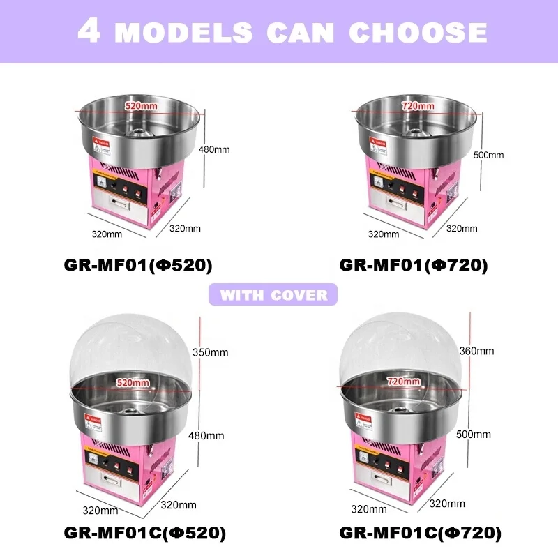 
Stainless Steel Commercial Use Cotton Candy Maker Candy Floss Machine Pink With CE 