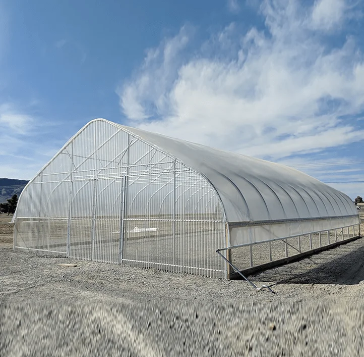 Greenhouse with wet wall solar farming agri low Tunnel galvanized steel Single span Frame  for Agriculture & Garden