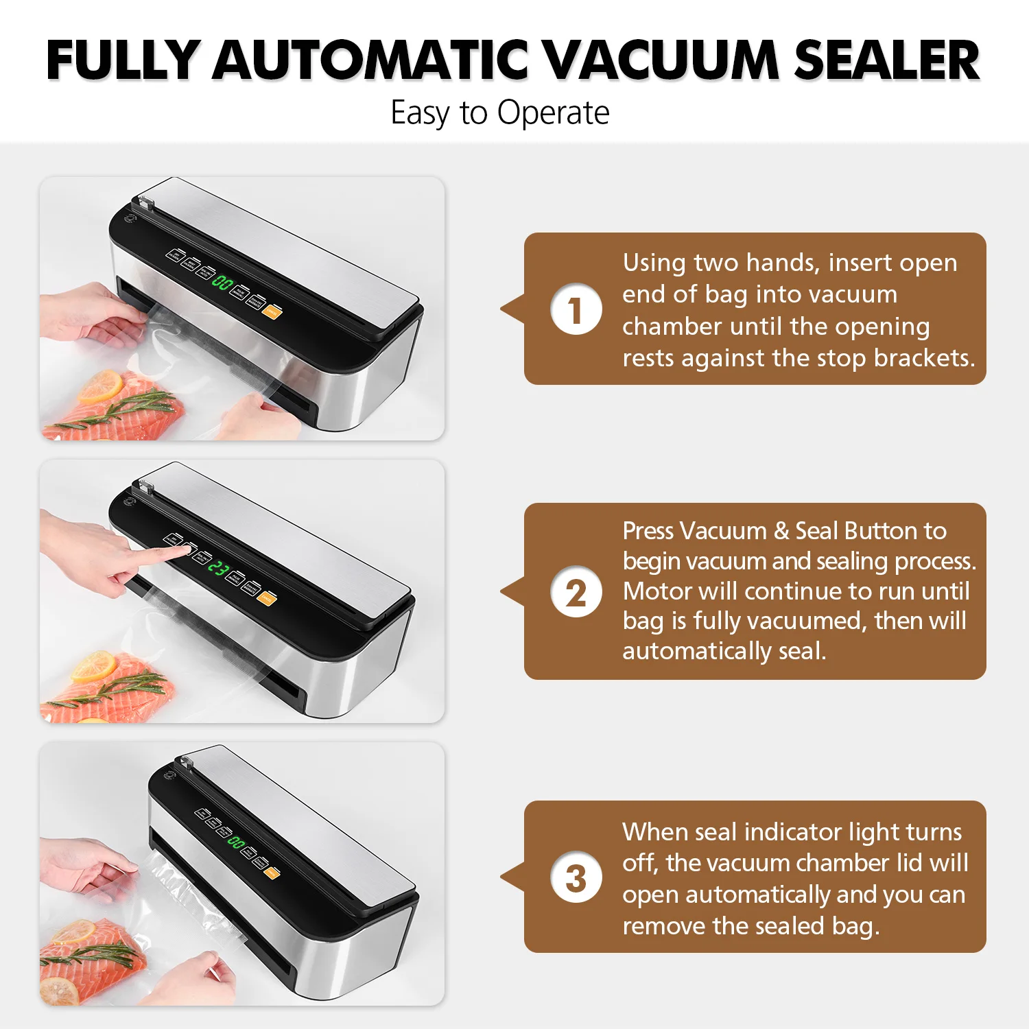 Sealer Vacuum Machine with High Quality for LED Indicator Light Low Noise Food Sealing Household Portable