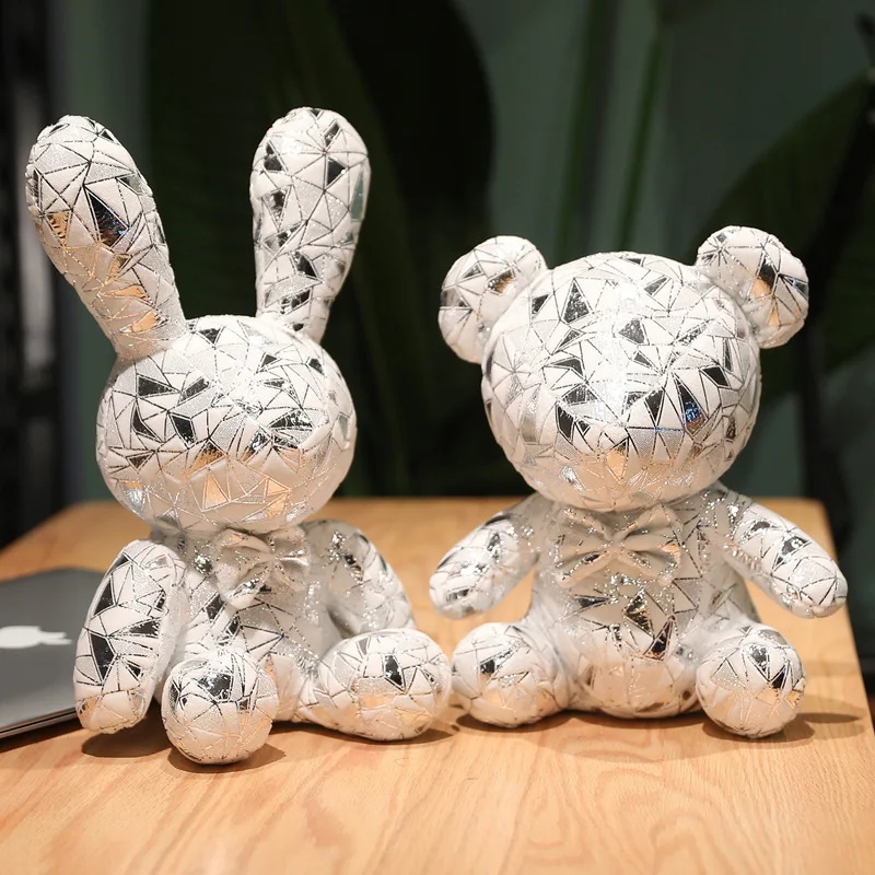 Cute Custom Candy Bear Plush Toys Rabbit Soft Stuffed Animal Pendant Backpack Key Ring Valentines Day Gift