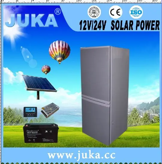 Home Application top fridge bottom freezer 12V/24V DC Refrigerator 168 Liters 300W Solar Panel Solar Refrigerator