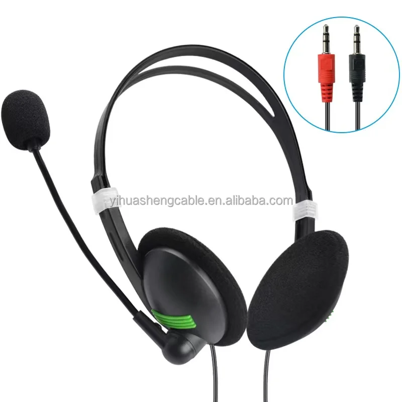 Normal factory selling 3.5mm wired headphone Call Center Headset Education Office earphone With Microphone