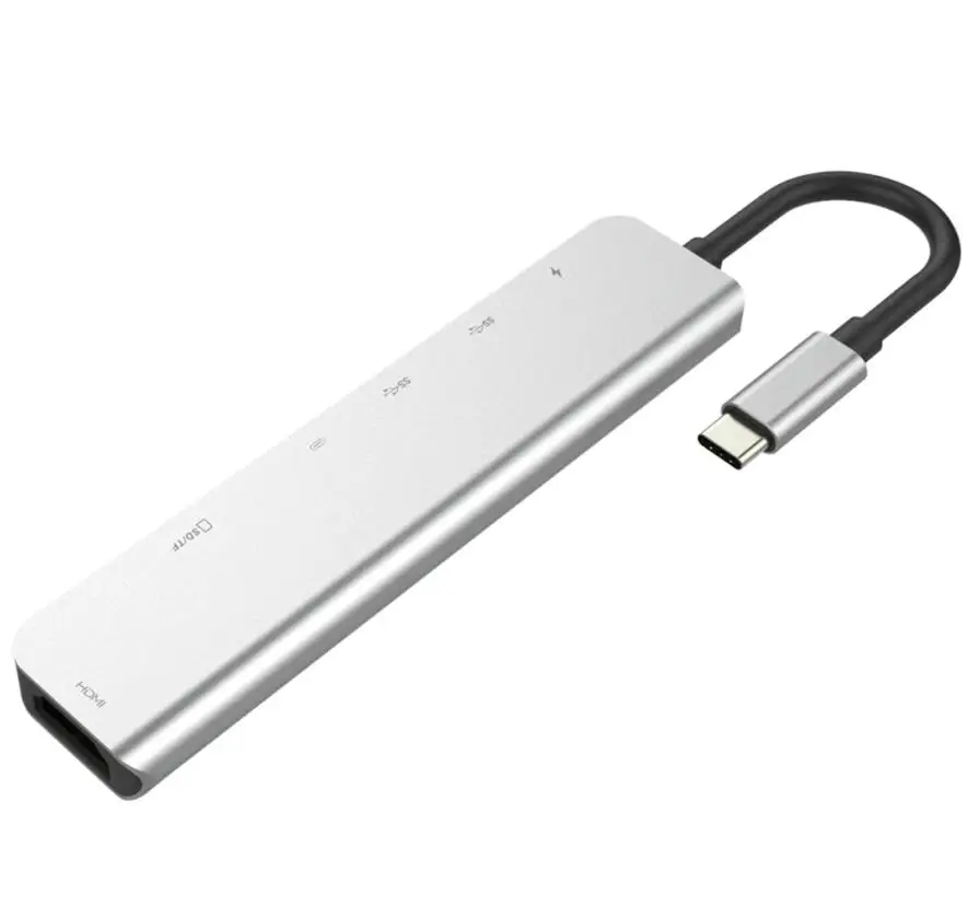 7 in 1 7in1 multifunctional type c usb hub for macbook, multiple usb type-c hub,  for macbook hub 2 type c port