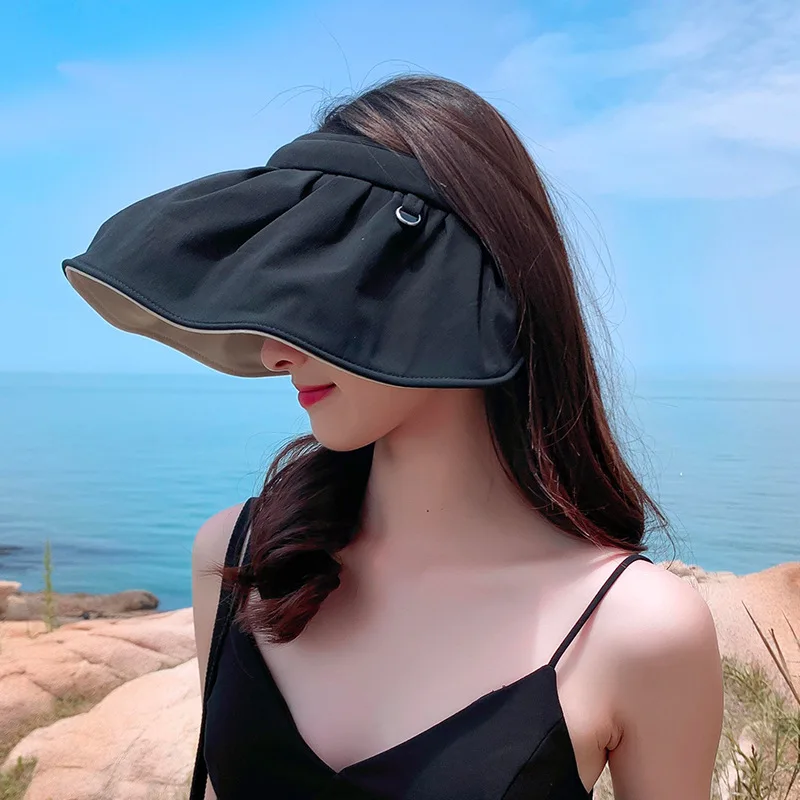 Ins Korean style hot sale Solid color Embroidery Sun Visor Hat Outdoor Sport Beach Running Golf Visor Cap for Girls women