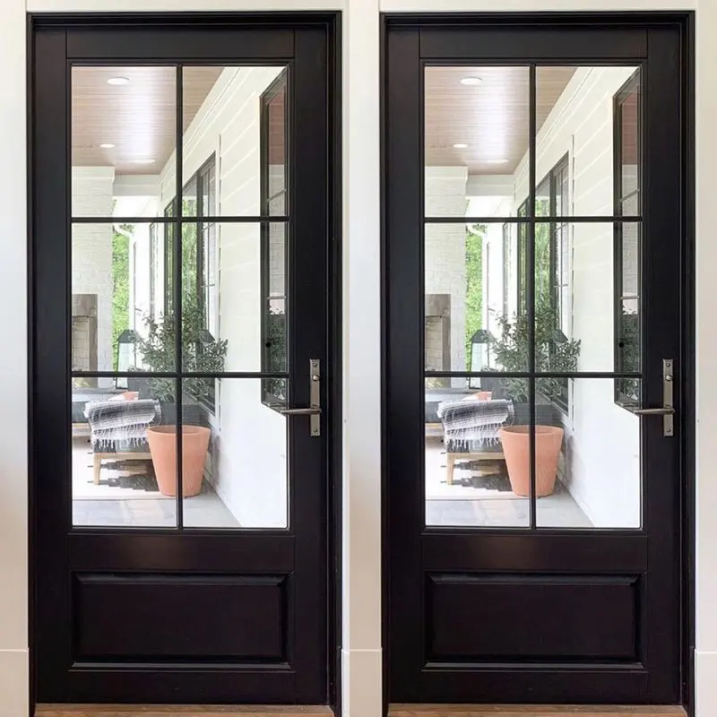 Custom home Interior bathroom frosted glass doors Modern style Apartment kitchen High quality frosted glass solid wood doors