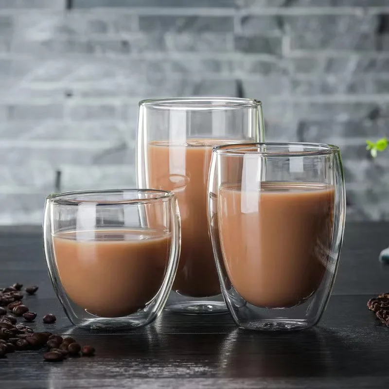 Manufacturers Provide Handmade Double Glass Cup 250ml 350ml 450ml Borosilicate Glass Mug
