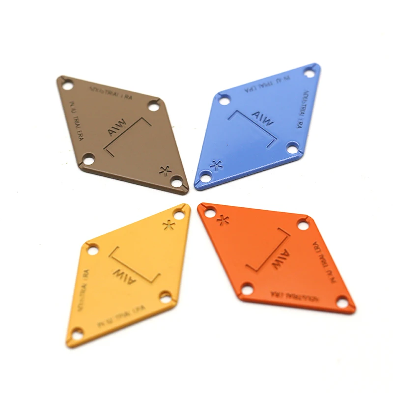 High Quality Rectangle Metal Casting Clothing Metal Label Tag Golden Engraved Logo Custom Metal Clothing Labels