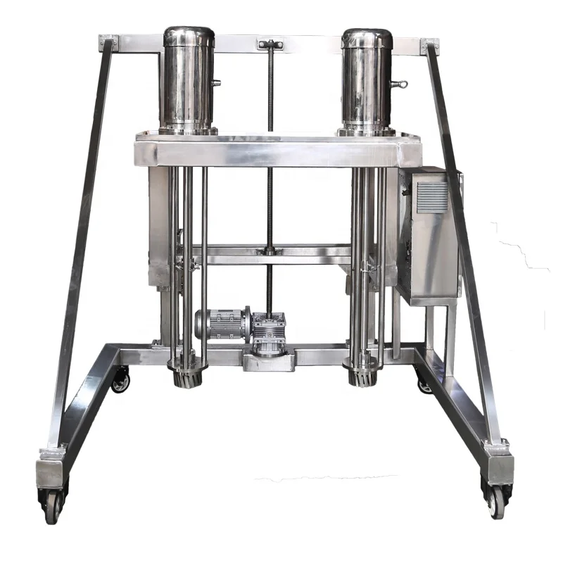 high speed  pneumatic lifting cream juice beverage emulisifier homogenizer with stand