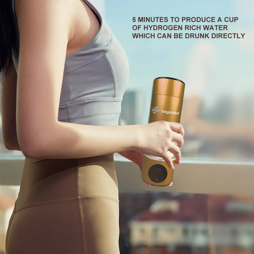 Suyzeko high boron glass SPE hydrogen water making 6000ppb portable molecule hydrogen water drinking cup for health care